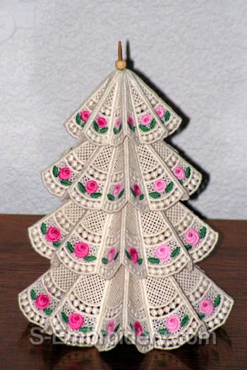 Christmas machine embroidery designs - 10394 Free standing lace Christmas tree