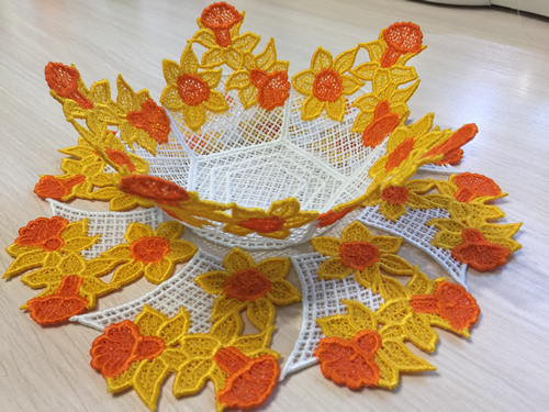 Easter free standing lace bowl