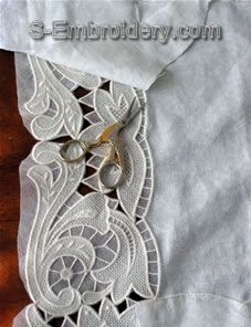 Cut away fabric from runner