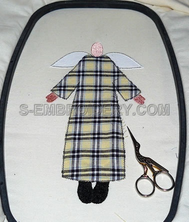Cut away excess fabric