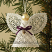Christmas angel battenberg lace ornament - silver