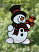 Snowman Christmas window decoration in free standing lace