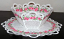 Peach blossom freestanding lace bowl and doily