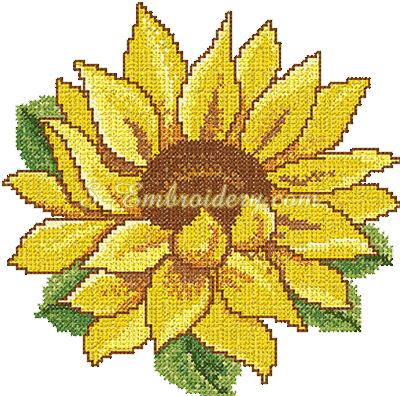 Cross stitch sunflower embroidery design - sku10067
