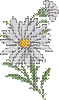 Cross stitch Daisy machine embroidery