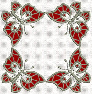Lace butterfly machine embroidery