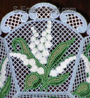 Lilly of the valley freestanding lace bowl close-up image