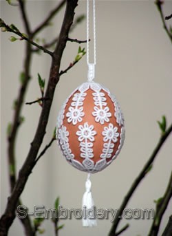 Freestanding Lace Easter Egg Cover #3