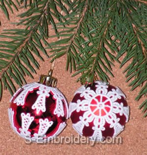 Freestanding lace Christmas Ornament covers