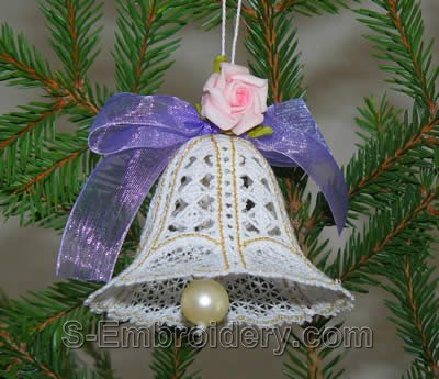 Battenberg Lace Christmas Bell ornament