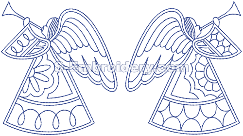 Quilting angel machine embroidery design