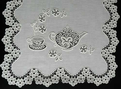 Teatime machine embroidery freestanding lace set