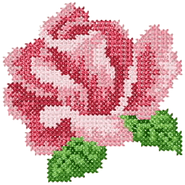 10009 Rose cross stitch embroidery