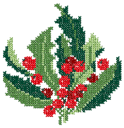 10034 Holly Cross Stitch Embroidery