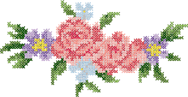 10048 Rose cross stitch machine embroidery