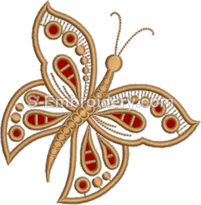 10057 Butterfly cutwork lace machine embroidery set