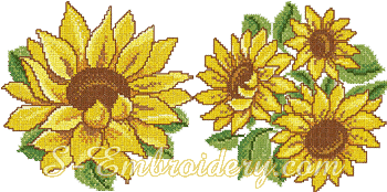 10071 Cross stitch sunflower embroidery set