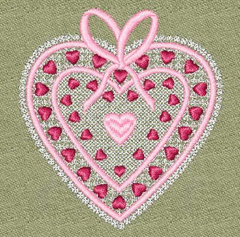 10083 Valentine heart machine embroidery