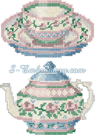 10092 Cross stitch tea embroidery set No2
