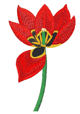 10102 Tulip machine embroidery design