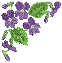 10116 Violet corner machine embroidery