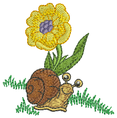 10148 Snail machine embroidery design