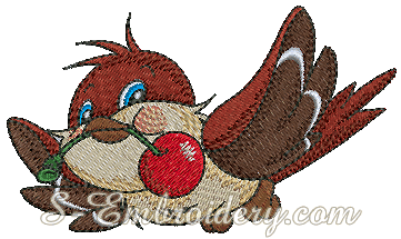 10150 Sparrow machine embroidery design