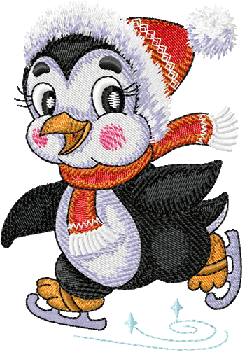 10192 Penguin machine embroidery design