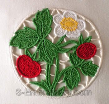 10258 Strawberry machine embroidery lace decorations