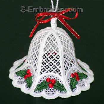 10311 Free standing lace Christmas bells embroidery set