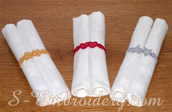 10313 Free standing lace napkin rings