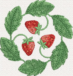 10352 Strawberry machine embroidery No8