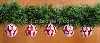 10391 Free standing lace Christmas ornament cover set