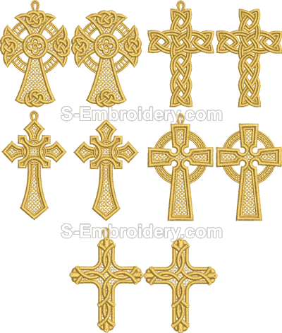 10400 Easter free standing lace cross ornaments