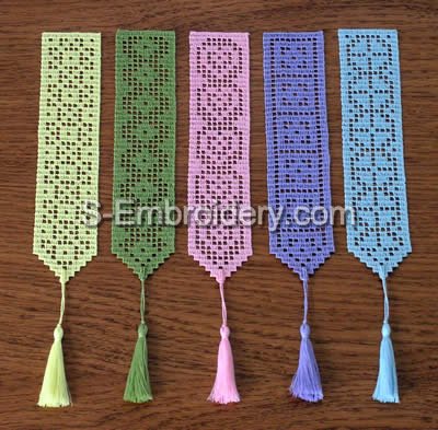 10411 Free standing lace crochet bookmarks No2