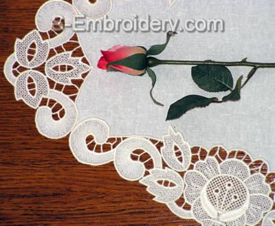 10427 Free standing lace doily embroidery