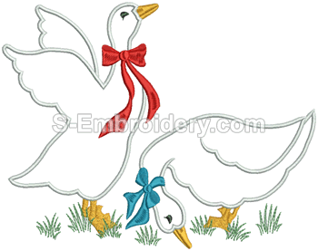 10461 Geese machine embroidery applique set