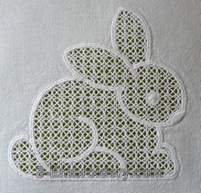 10569 Easter bunny cutwork lace embroidery