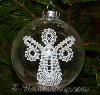 10598 Christmas tree ornaments machine embroidery set
