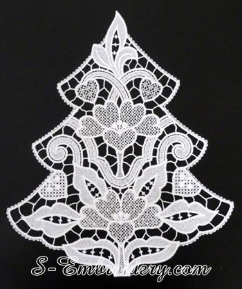 10616 Free standing lace Christmas tree window decoration