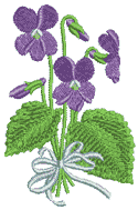 10118 Violet bouquet machine embroidery