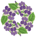 10119 Violet wreath machine embroidery