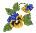 10129 Pansy machine embroidery design