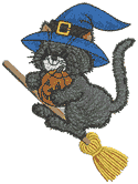 10163 Halloween cat machine embroidery