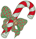 10173 Christmas candy cane machine embroidery