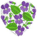 10200 Violets heart Valentine embroidery