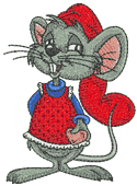 10206 Mouse girl machine embroidery