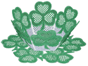 10212 Shamrock free standing lace bowl and doily