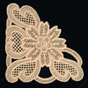 10231 Free standing lace corner embroidery