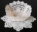 10284 Floral freestanding lace bowl and doily set